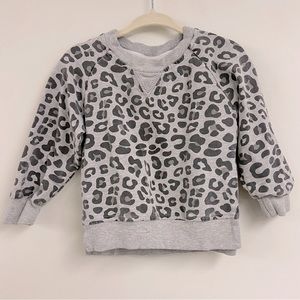 Little Bipsy Gray Leopard Cheetah Print Pullover Crewneck Sweatshirt Sz 12-18M